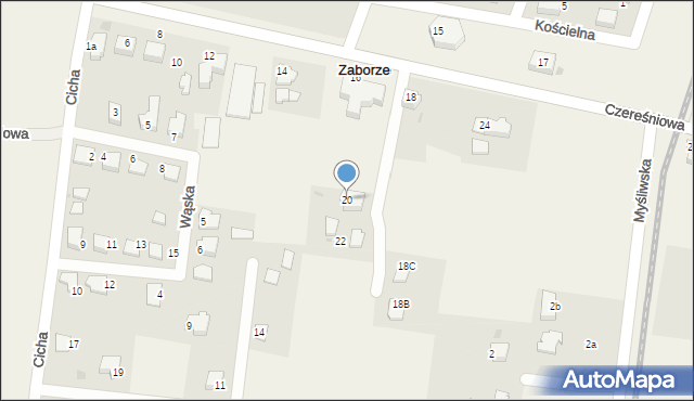 Zaborze, Czereśniowa, 20, mapa Zaborze