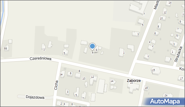 Zaborze, Czereśniowa, 7, mapa Zaborze