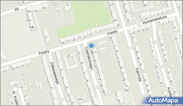 Zabrze, Czarnieckiego Stefana, hetm., 16, mapa Zabrza