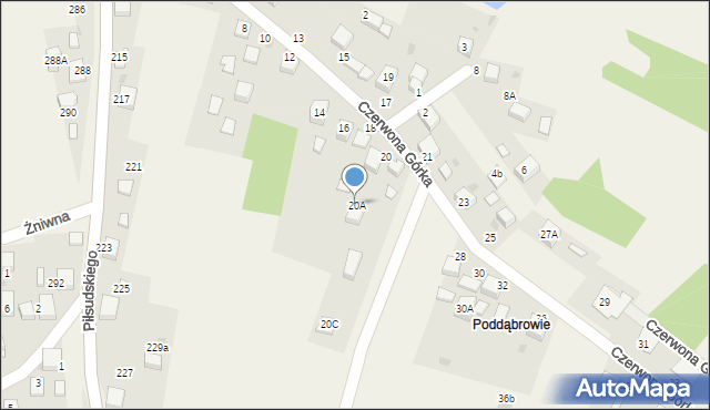 Zagórze, Czerwona Górka, 20A, mapa Zagórze