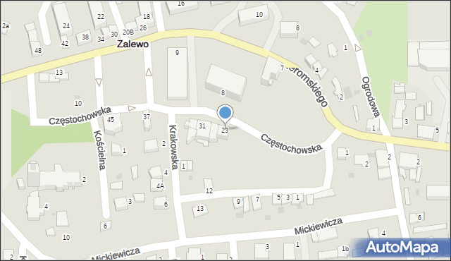 Zalewo, Częstochowska, 23, mapa Zalewo
