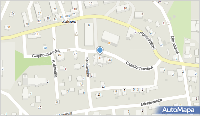 Zalewo, Częstochowska, 31, mapa Zalewo