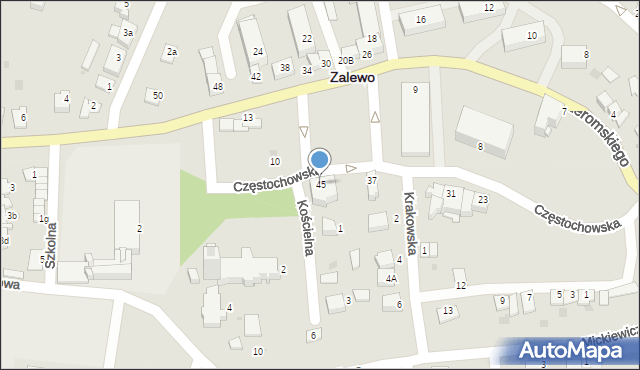 Zalewo, Częstochowska, 45, mapa Zalewo