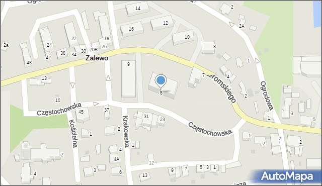 Zalewo, Częstochowska, 8, mapa Zalewo