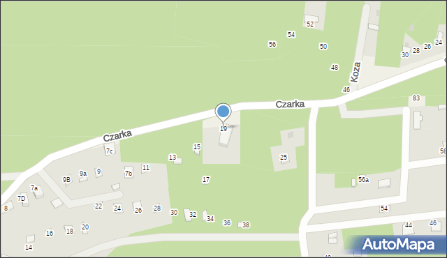 Żarki, Czarka, 19, mapa Żarki