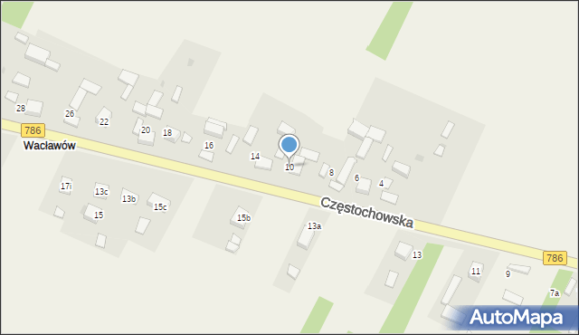 Zawada, Częstochowska, 10, mapa Zawada