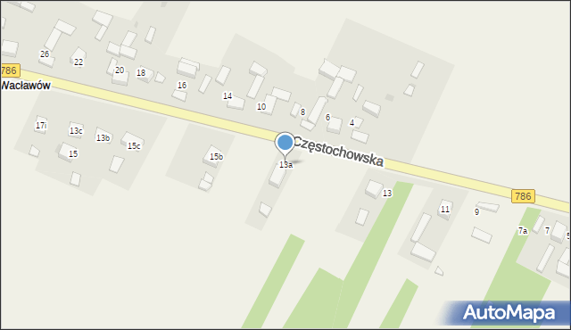 Zawada, Częstochowska, 13a, mapa Zawada