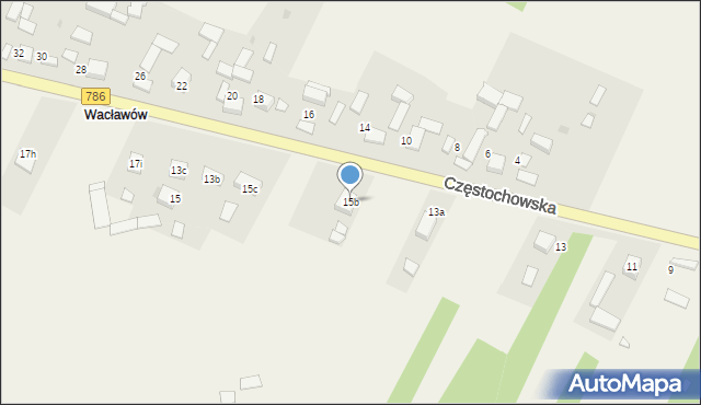 Zawada, Częstochowska, 15b, mapa Zawada