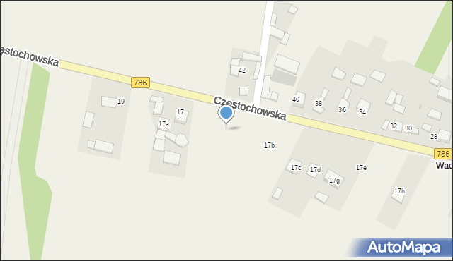 Zawada, Częstochowska, 17a, mapa Zawada