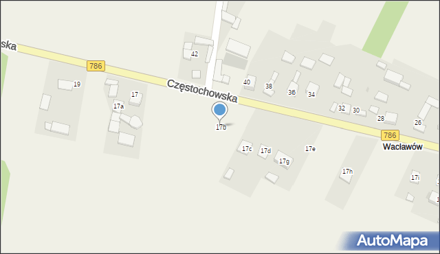 Zawada, Częstochowska, 17b, mapa Zawada