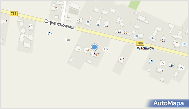 Zawada, Częstochowska, 17g, mapa Zawada