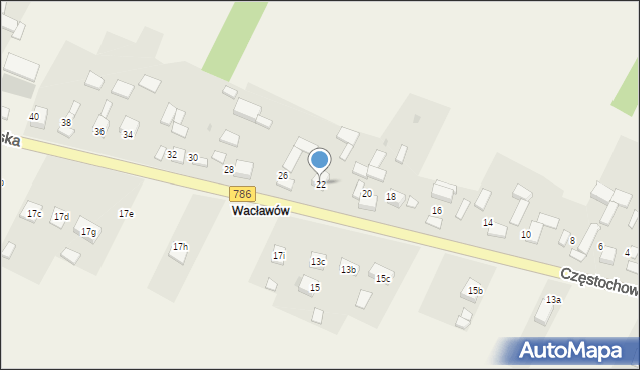 Zawada, Częstochowska, 22, mapa Zawada