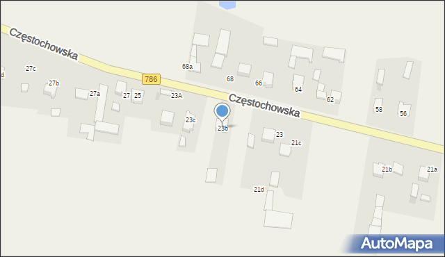 Zawada, Częstochowska, 23b, mapa Zawada