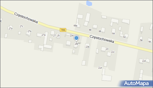 Zawada, Częstochowska, 23c, mapa Zawada