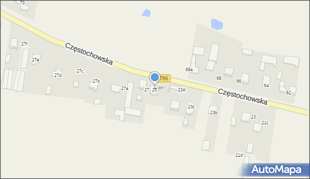 Zawada, Częstochowska, 25, mapa Zawada