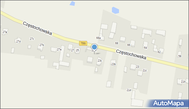 Zawada, Częstochowska, 25a, mapa Zawada