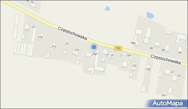 Zawada, Częstochowska, 27a, mapa Zawada