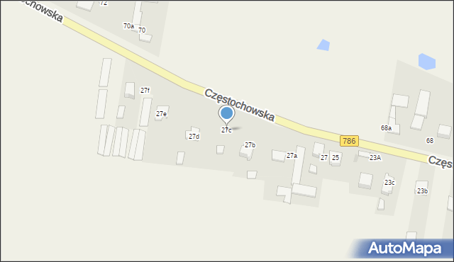 Zawada, Częstochowska, 27c, mapa Zawada