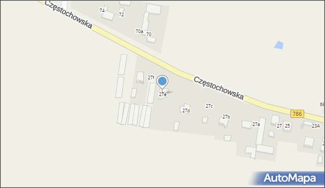 Zawada, Częstochowska, 27e, mapa Zawada