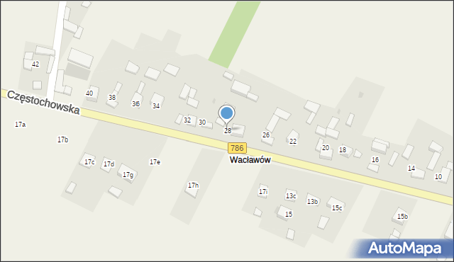 Zawada, Częstochowska, 28, mapa Zawada