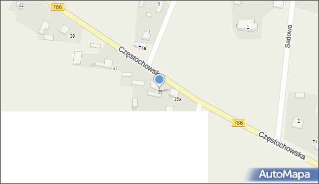 Zawada, Częstochowska, 35, mapa Zawada