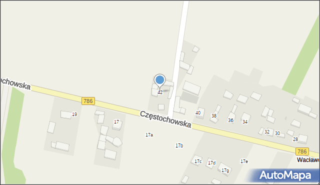 Zawada, Częstochowska, 42, mapa Zawada