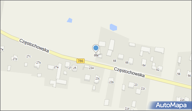 Zawada, Częstochowska, 68a, mapa Zawada