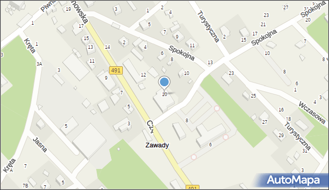 Zawady, Częstochowska, 10, mapa Zawady