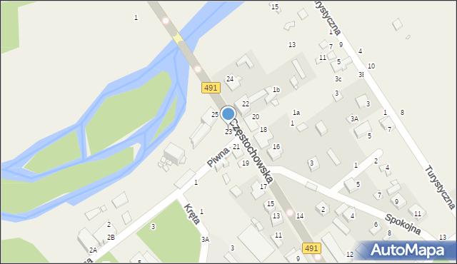 Zawady, Częstochowska, 23, mapa Zawady