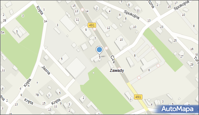 Zawady, Częstochowska, 3, mapa Zawady