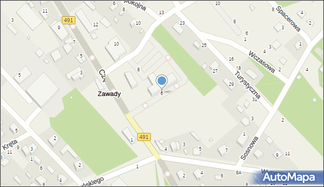 Zawady, Częstochowska, 6, mapa Zawady