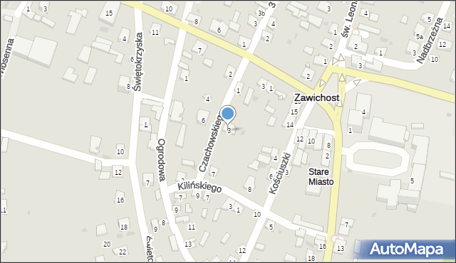 Zawichost, Czachowskiego Dionizego, płk., 3, mapa Zawichost