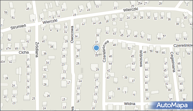 Zawiercie, Czereśniowa, 33, mapa Zawiercie
