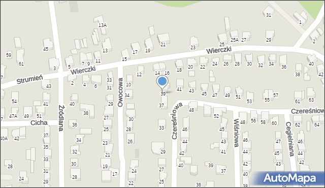 Zawiercie, Czereśniowa, 39, mapa Zawiercie