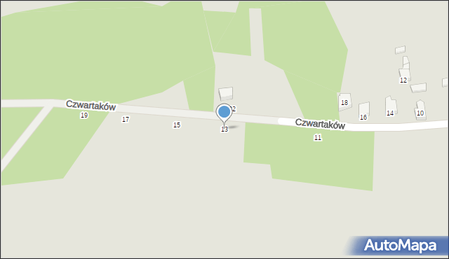 Zawiercie, Czwartaków, 13, mapa Zawiercie