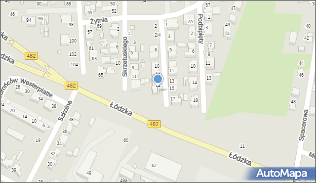 Zduńska Wola, Czarnieckiego Stefana, hetm., 16, mapa Zduńska Wola