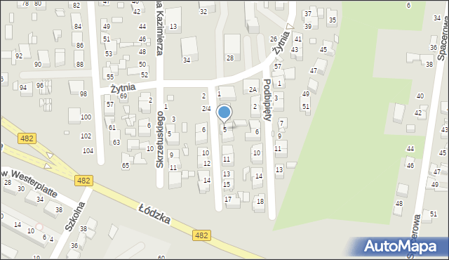 Zduńska Wola, Czarnieckiego Stefana, hetm., 5, mapa Zduńska Wola