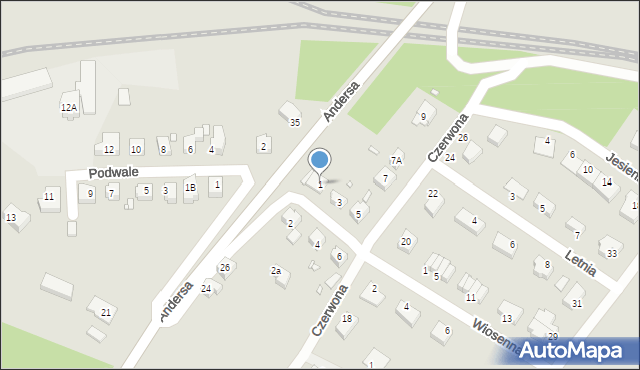 Zgorzelec, Czerwona, 1, mapa Zgorzelec