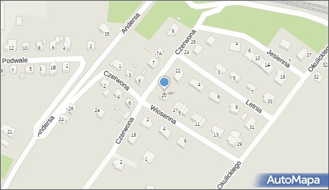 Zgorzelec, Czerwona, 20, mapa Zgorzelec