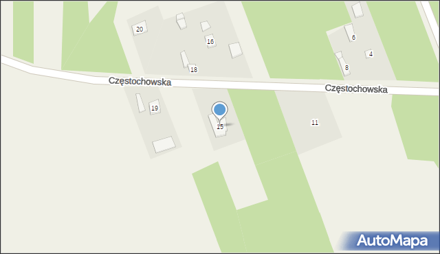 Żuraw, Częstochowska, 15, mapa Żuraw