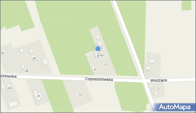 Żuraw, Częstochowska, 6, mapa Żuraw