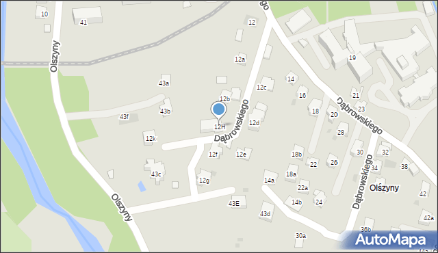 Andrychów, Dąbrowskiego Jarosława, gen., 12H, mapa Andrychów