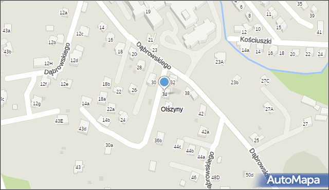 Andrychów, Dąbrowskiego Jarosława, gen., 34, mapa Andrychów