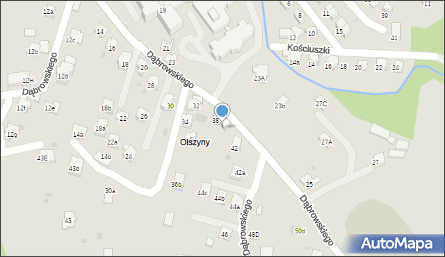 Andrychów, Dąbrowskiego Jarosława, gen., 40, mapa Andrychów