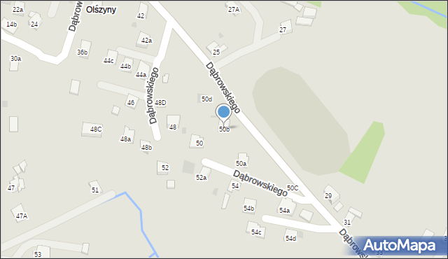 Andrychów, Dąbrowskiego Jarosława, gen., 50b, mapa Andrychów