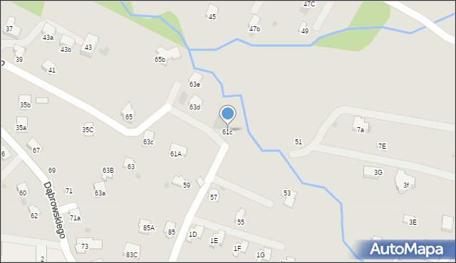 Andrychów, Dąbrowskiego Jarosława, gen., 61c, mapa Andrychów