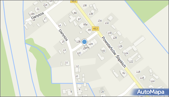 Antoniów, Danysza, 12F, mapa Antoniów