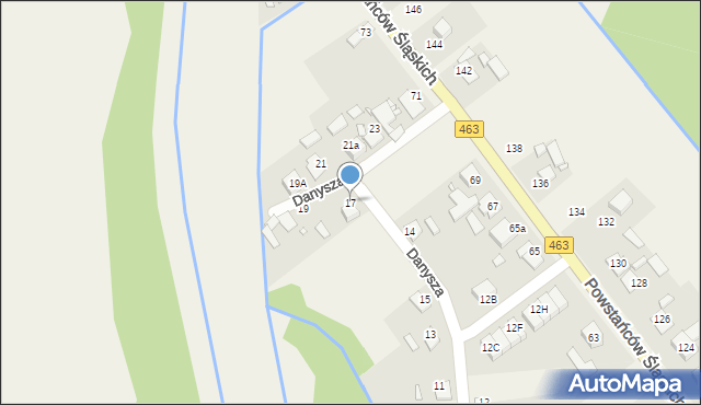 Antoniów, Danysza, 17, mapa Antoniów