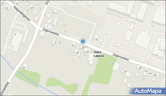 Będzin, Dąbrowska, 18, mapa Będzin