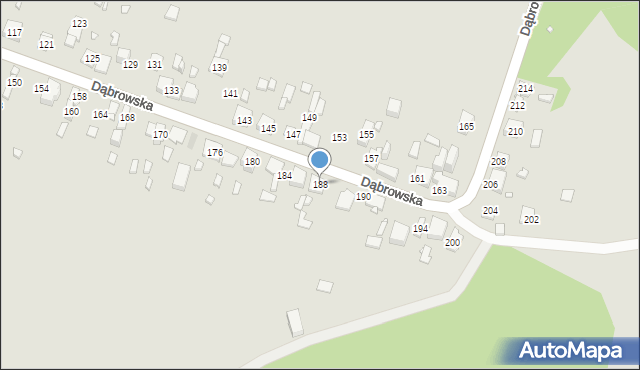Będzin, Dąbrowska, 188, mapa Będzin